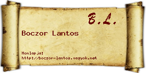 Boczor Lantos névjegykártya